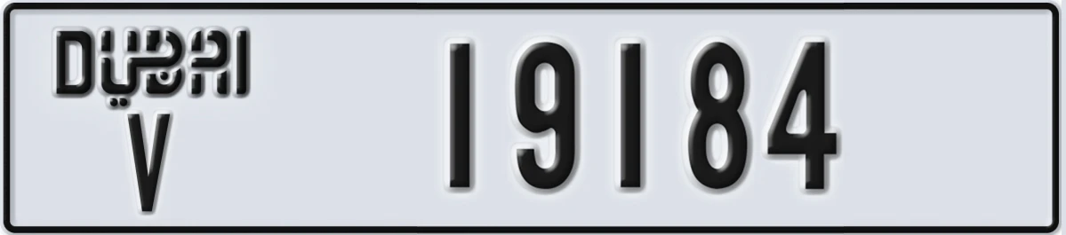 UAE License Plate Dubai V 19184