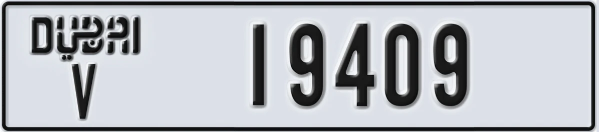 UAE License Plate Dubai V 19409