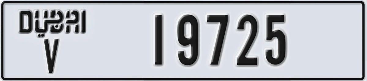 UAE License Plate Dubai V 19725