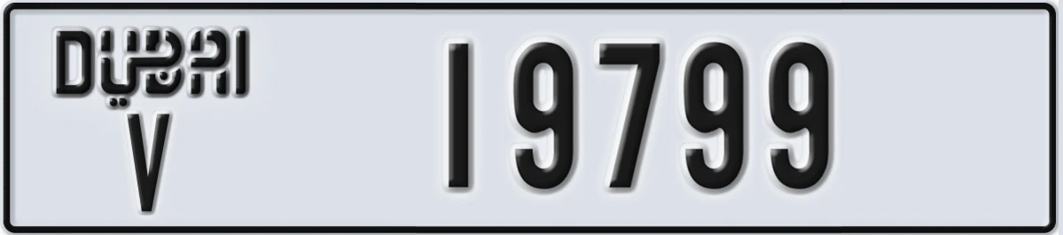 UAE License Plate Dubai V 19799