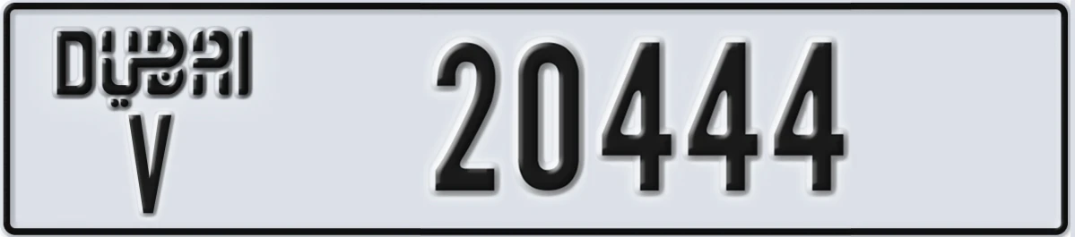 UAE License Plate Dubai V 20444