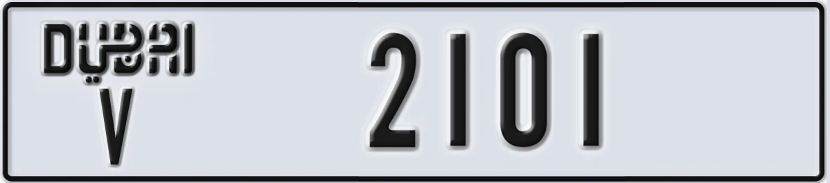 UAE License Plate Dubai V 2101