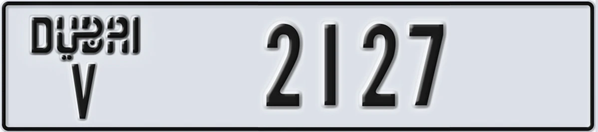 UAE License Plate Dubai V 2127