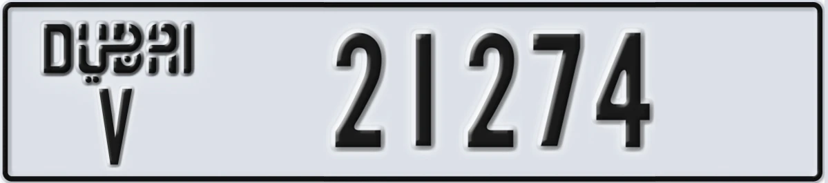UAE License Plate Dubai V 21274