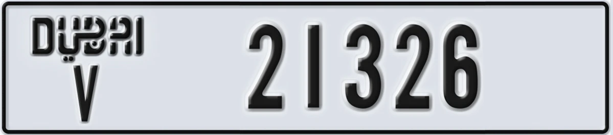 UAE License Plate Dubai V 21326