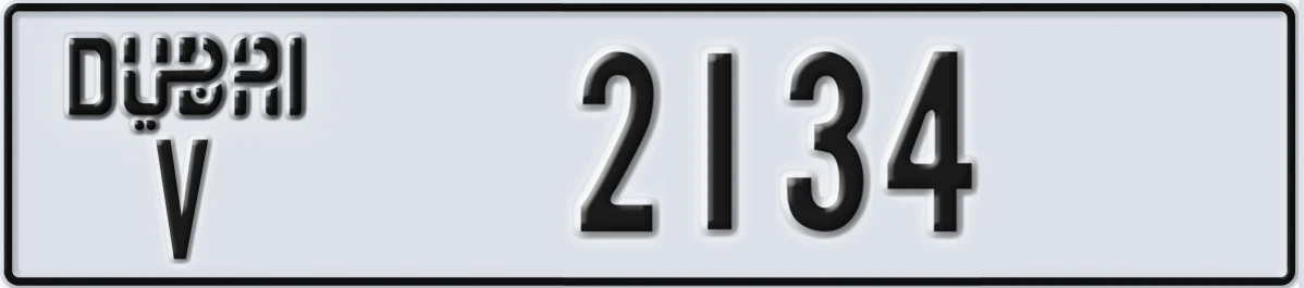 UAE License Plate Dubai V 2134