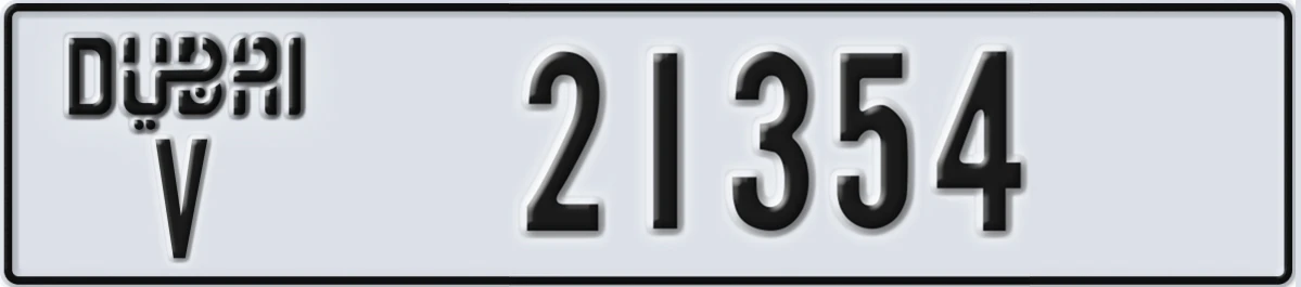 UAE License Plate Dubai V 21354