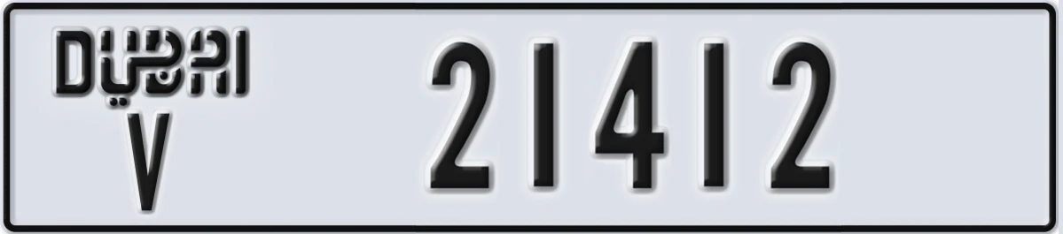 UAE License Plate Dubai V 21412