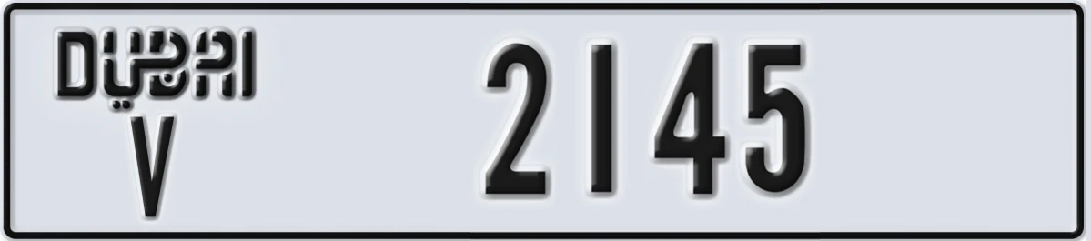 UAE License Plate Dubai V 2145
