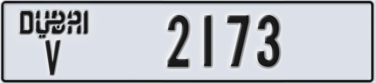 UAE License Plate Dubai V 2173