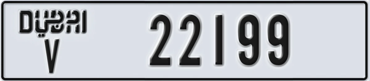 UAE License Plate Dubai V 22199