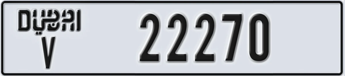 UAE License Plate Dubai V 22270