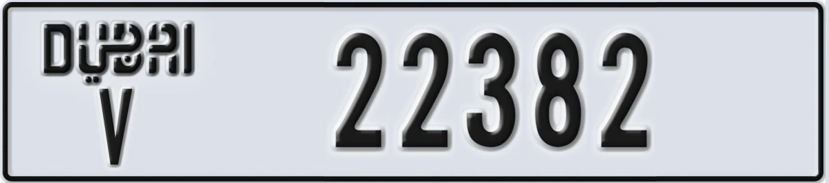 UAE License Plate Dubai V 22382