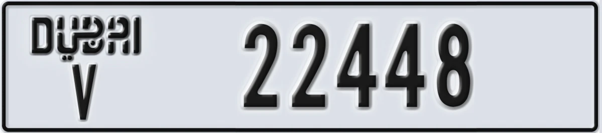 UAE License Plate Dubai V 22448