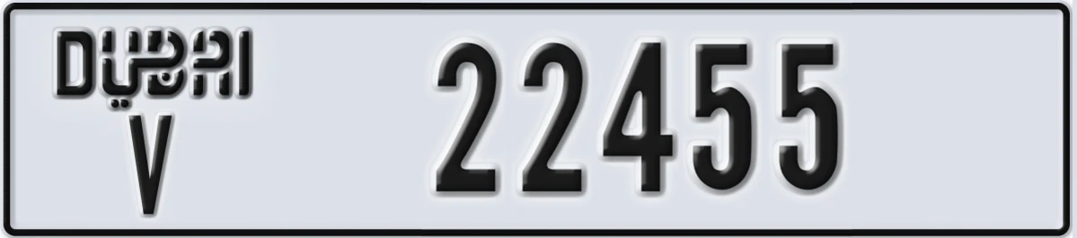 UAE License Plate Dubai V 22455