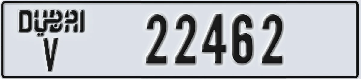 UAE License Plate Dubai V 22462