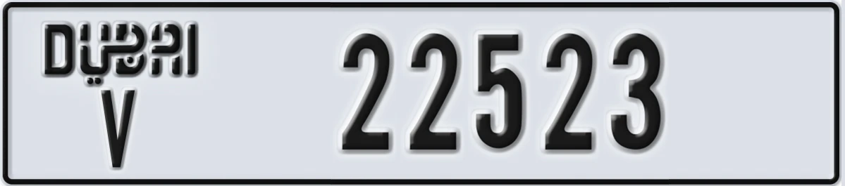 UAE License Plate Dubai V 22523