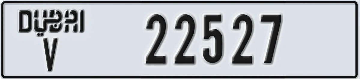 UAE License Plate Dubai V 22527