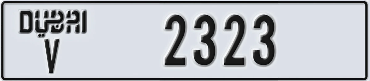 UAE License Plate Dubai V 2323