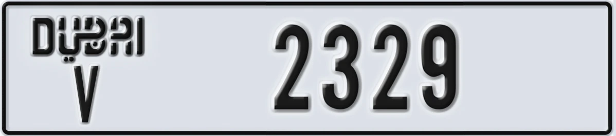 UAE License Plate Dubai V 2329