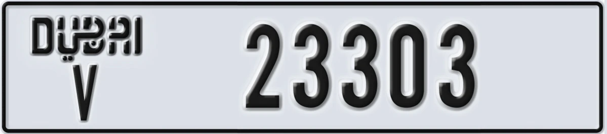 UAE License Plate Dubai V 23303