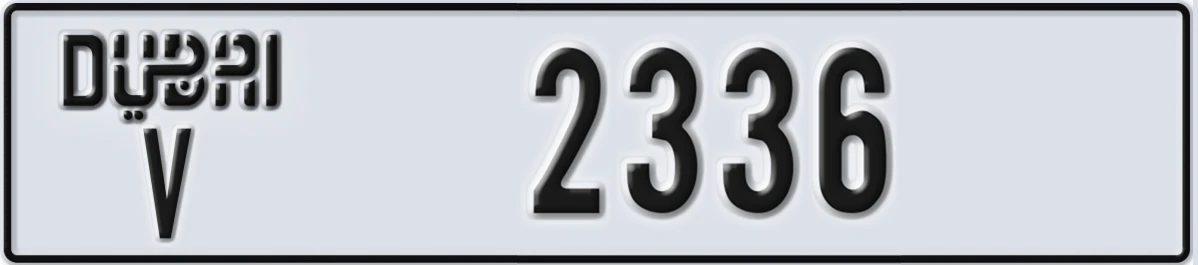 UAE License Plate Dubai V 2336