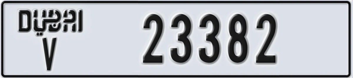 UAE License Plate Dubai V 23382