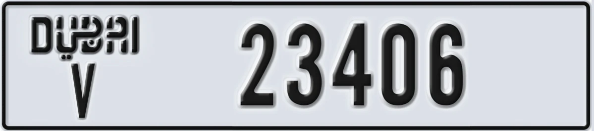 UAE License Plate Dubai V 23406