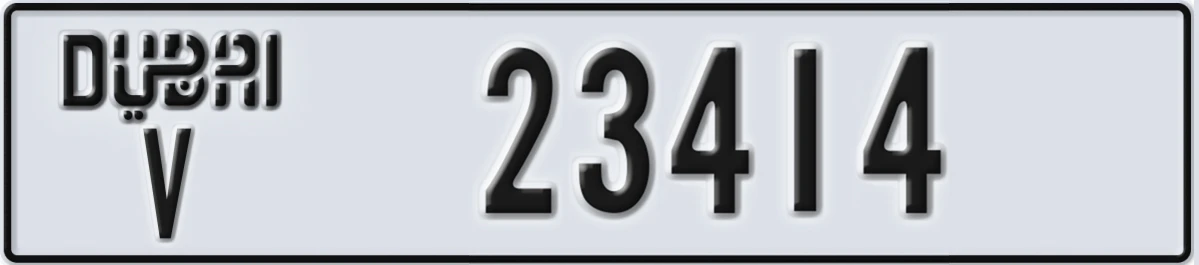 UAE License Plate Dubai V 23414