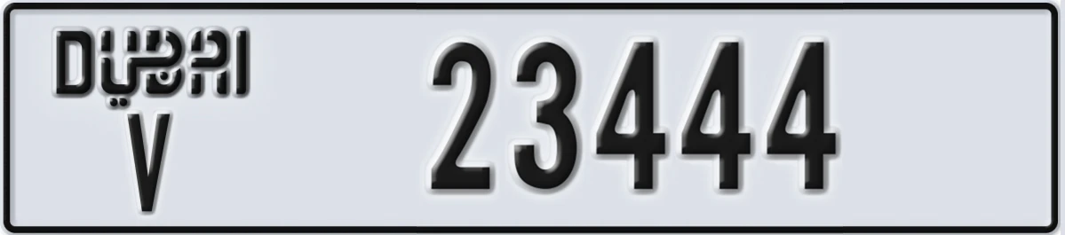 UAE License Plate Dubai V 23444