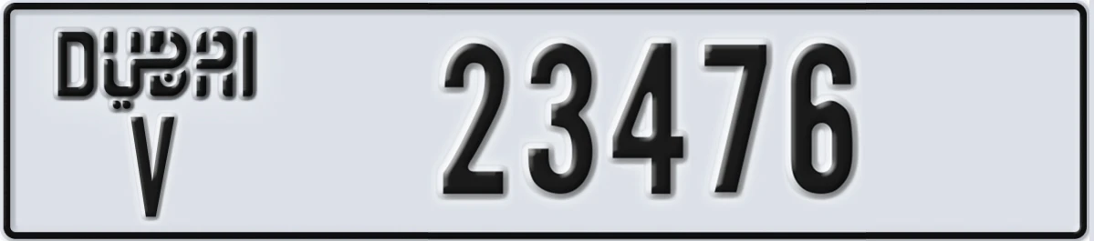 UAE License Plate Dubai V 23476