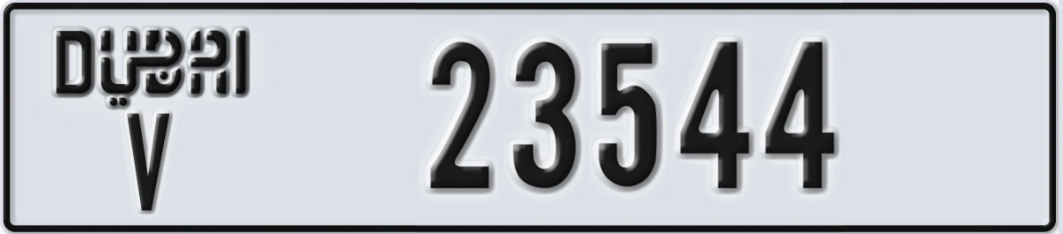 UAE License Plate Dubai V 23544