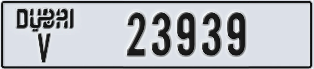 UAE License Plate Dubai V 23939