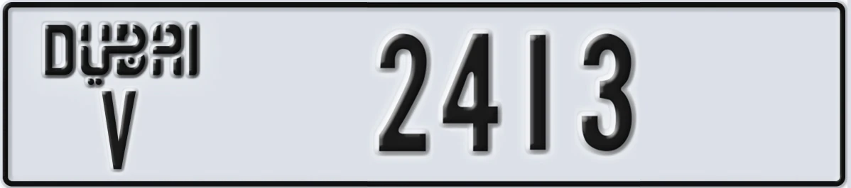 UAE License Plate Dubai V 2413