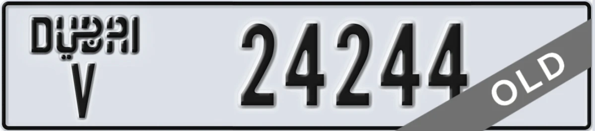 UAE License Plate Dubai V 24244