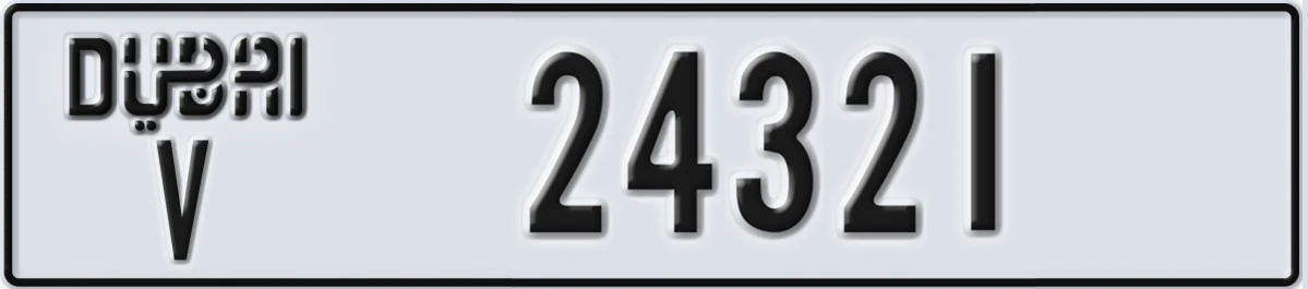 UAE License Plate Dubai V 24321