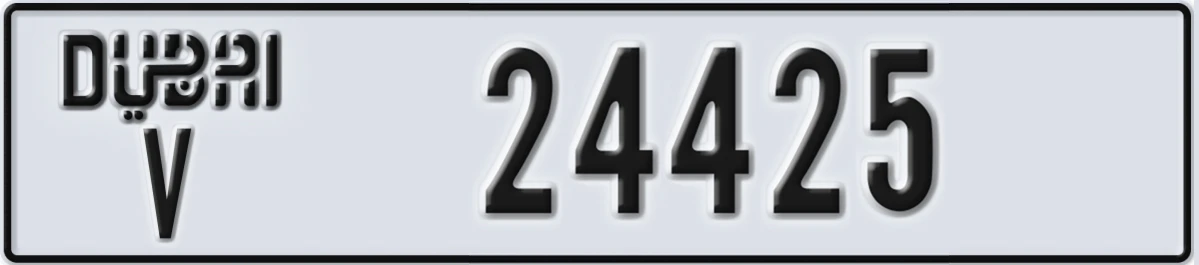 UAE License Plate Dubai V 24425