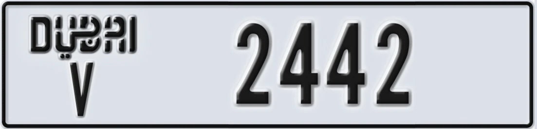 UAE License Plate Dubai V 244X2