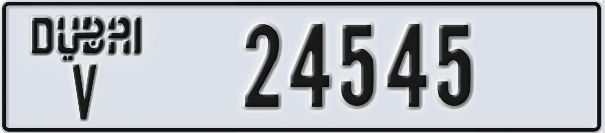 UAE License Plate Dubai V 24545