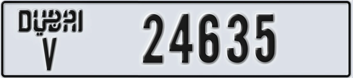 UAE License Plate Dubai V 24635