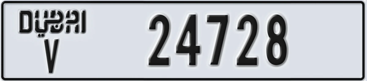 UAE License Plate Dubai V 24728