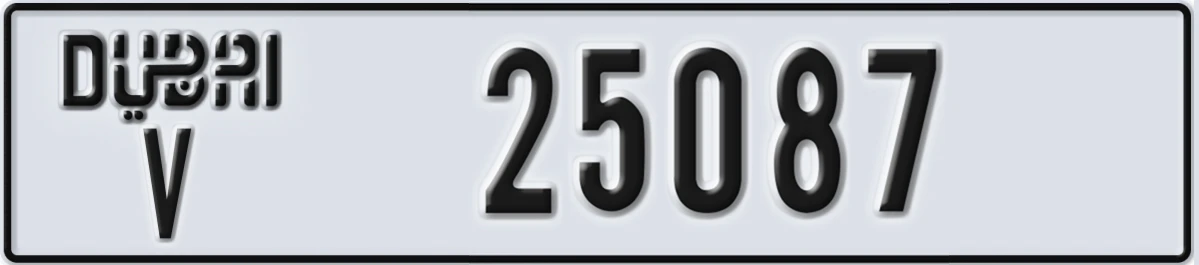 UAE License Plate Dubai V 25087