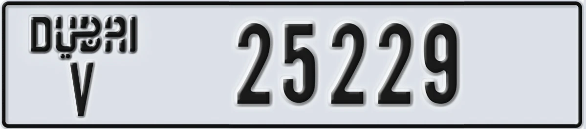 UAE License Plate Dubai V 25229