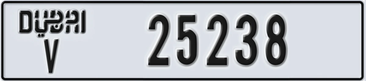 UAE License Plate Dubai V 25238