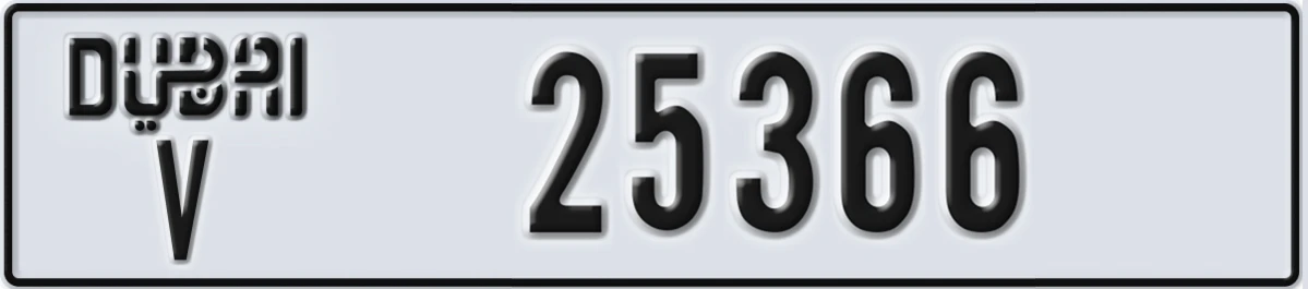 UAE License Plate Dubai V 25366