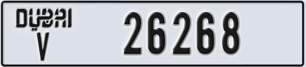 UAE License Plate Dubai V 26268