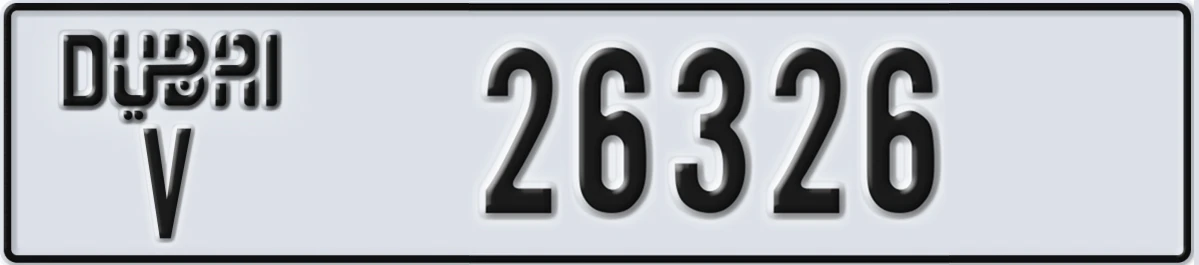 UAE License Plate Dubai V 26326