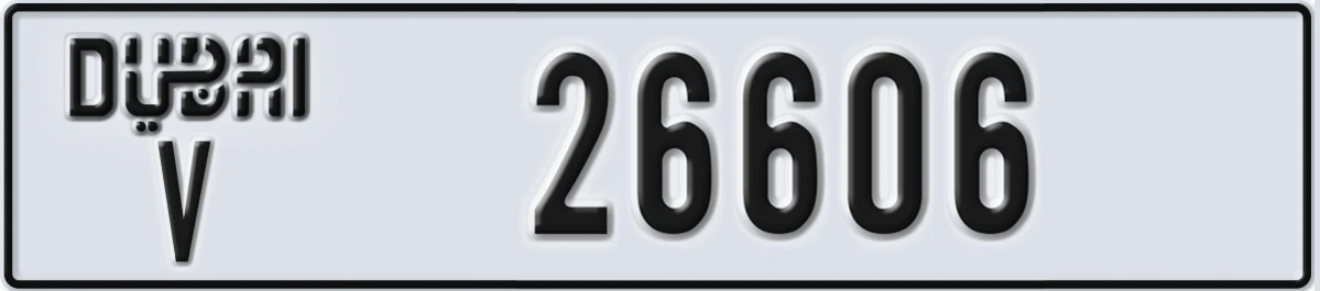 UAE License Plate Dubai V 26606