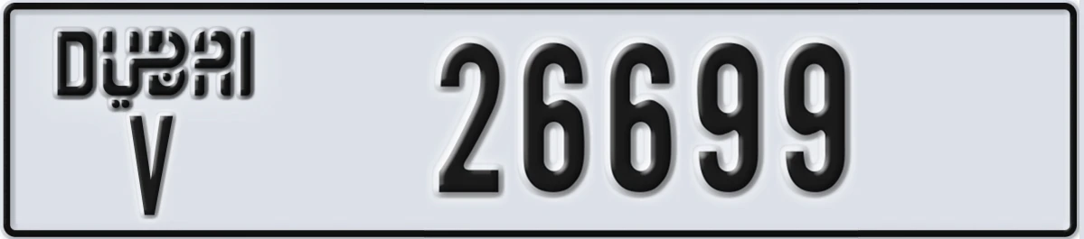UAE License Plate Dubai V 26699