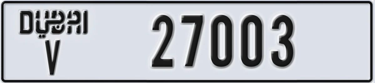 UAE License Plate Dubai V 27003